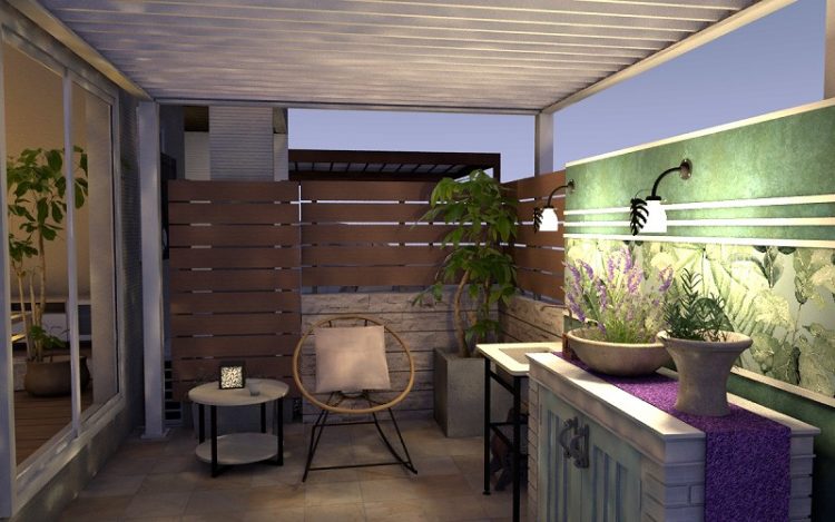 ハマニグリーンパーク　タカショーパティオムーヴのあるプラン 夜