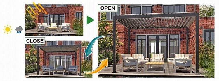 タカショー　パティオムーヴ　ルーバー開閉
