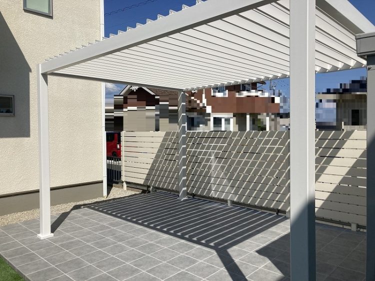 ハマニグリーンパーク　タカショー　パティオムーヴ　ルーバー開施工例