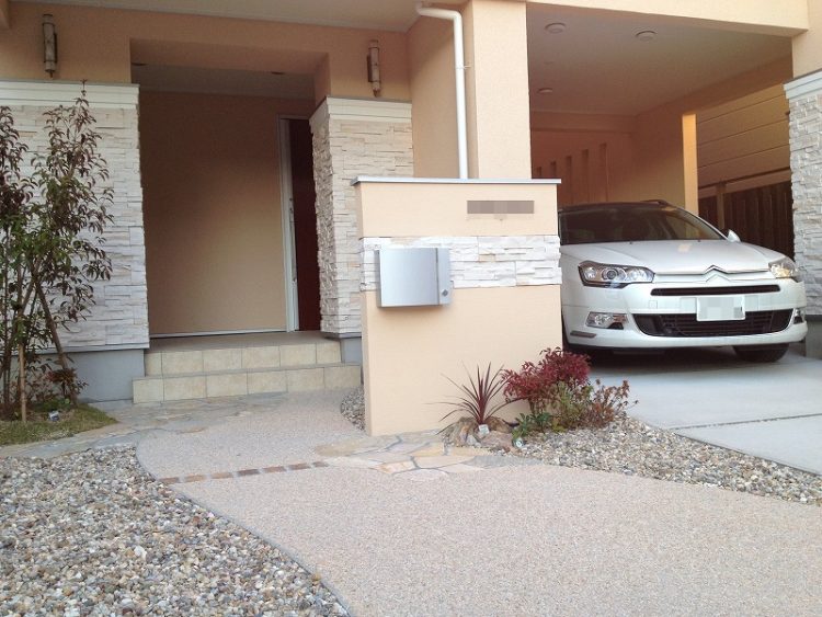 ハマニグリーンパーク　中区A様邸　化粧砂利洗い出し仕上げ