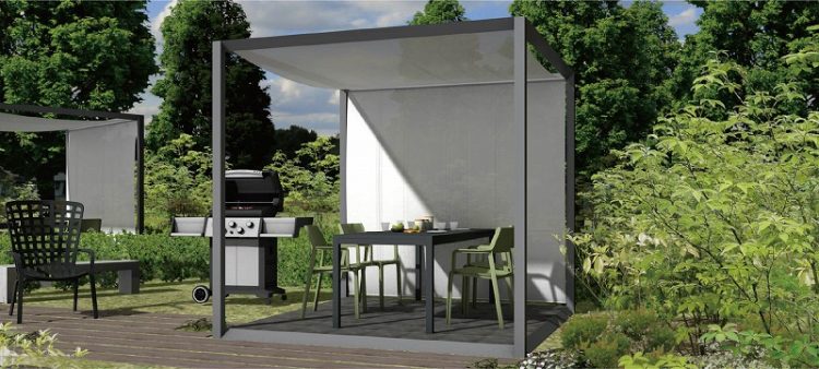 お庭でバーベキューやアウトドアが楽しめる小スペースのパーゴラ商品 ＣＵＢＥスペース
