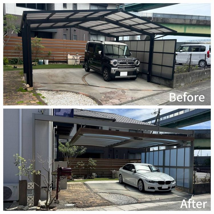 自由度の高いUスタイルアゼストで快適な駐車空間へリフォーム　浜松市中央区Ｋ様邸