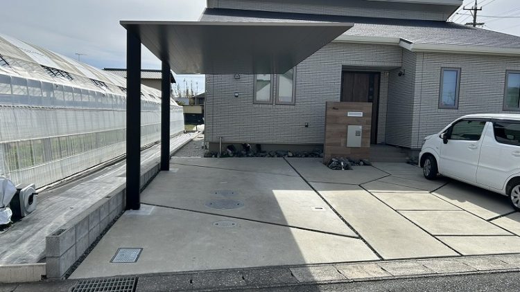 【施工事例】浜松市｜カーポートSC（1台用・奥行57）で実現する上質な駐車空間
