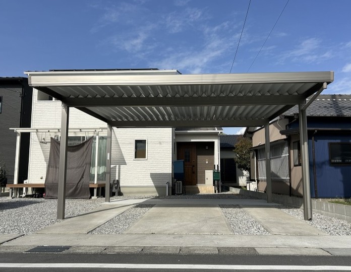 強風にも安心！カーポートSWと目隠しルーバーで快適な外構リフォーム事例　浜松市・磐田市