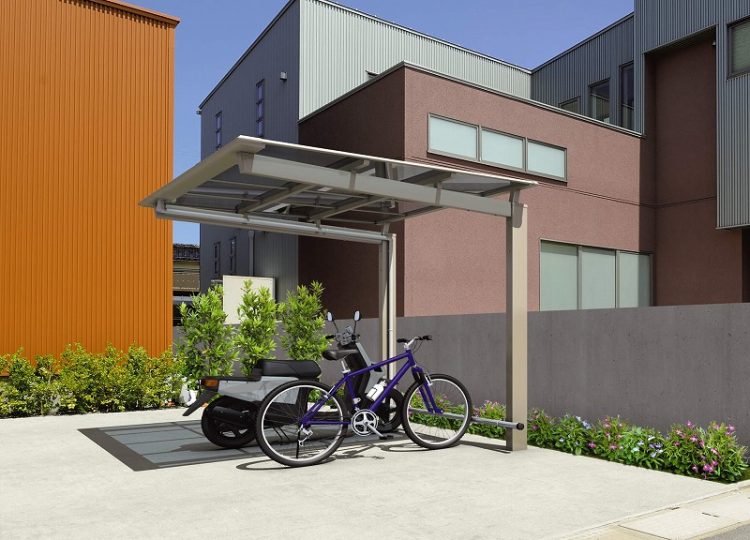 自転車置き場、サイクルポートをご紹介　ハマニグリーンパークイチオシです