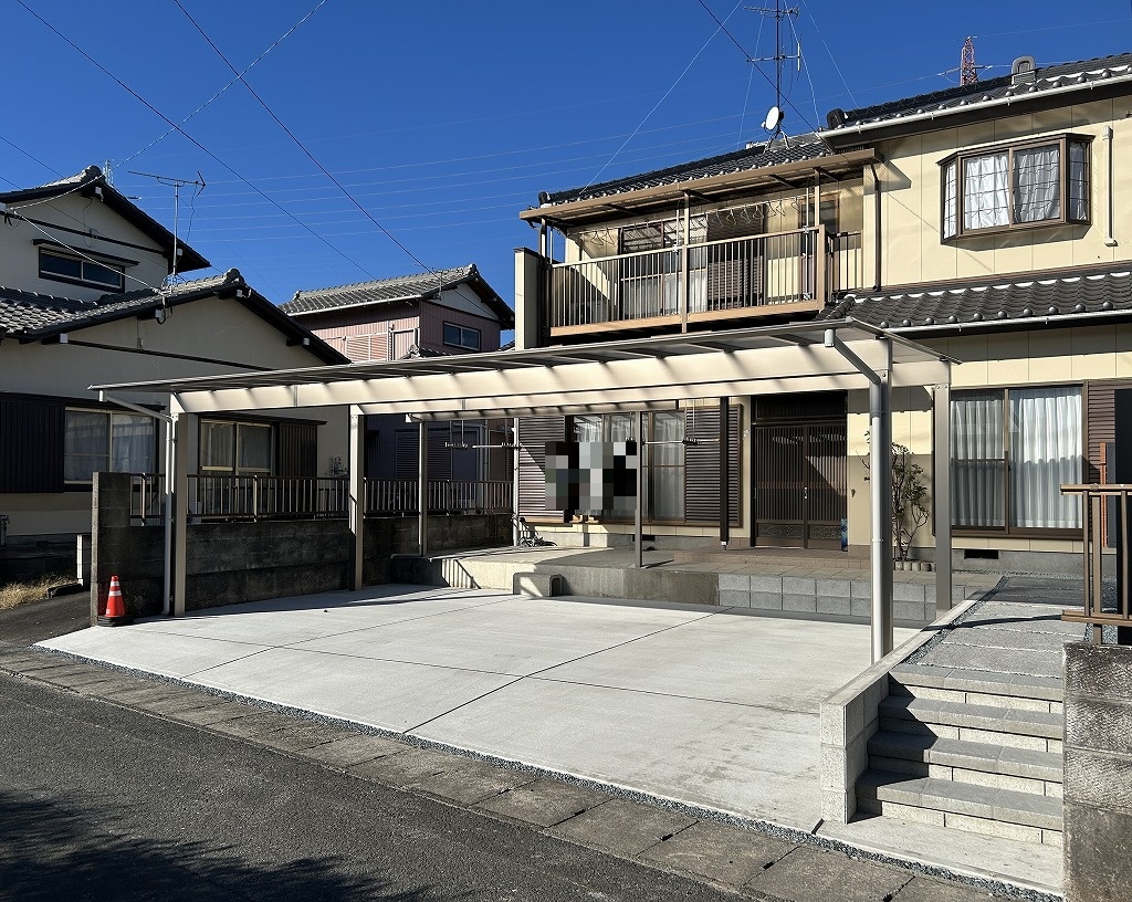 セミクローズからオープン外構へ　駐車場増設リフォーム　浜松市浜名区Ｋ様邸