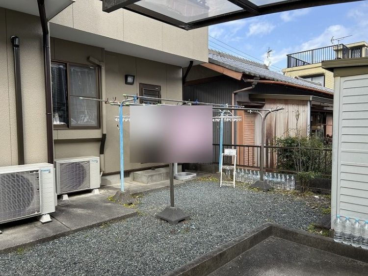 築30年の外構をプチリフォーム　洗濯物干し場　テラス屋根　浜松市外構工事