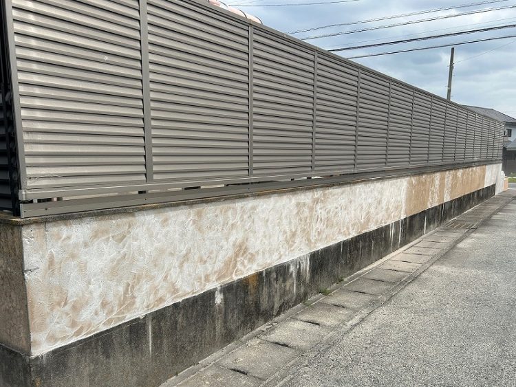 ジョリパット塀のひび割れ・剥がれ・汚れを補修　浜松市外構リフォーム施工例
