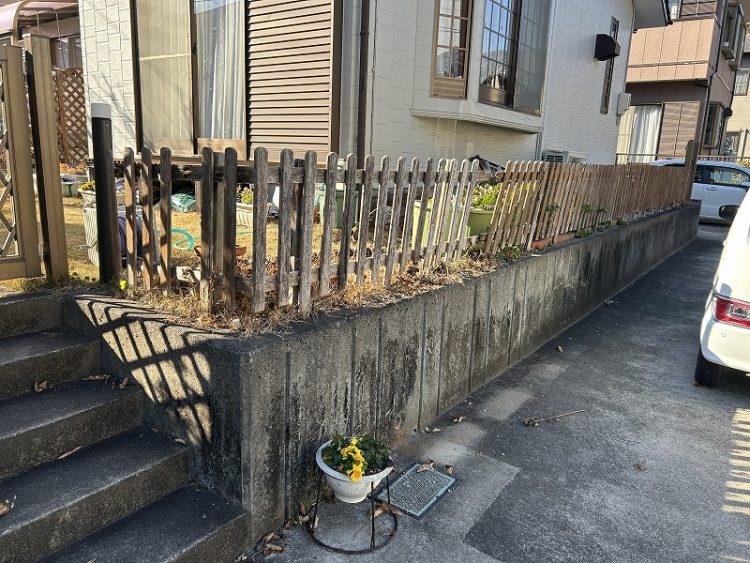 新たな化粧ブロックとフェンスでメリハリを　浜松市浜名区Ｏ様邸