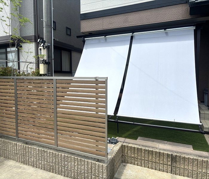 施工例：庭の負担解消　人工芝への切り替えと夏の日差し対策