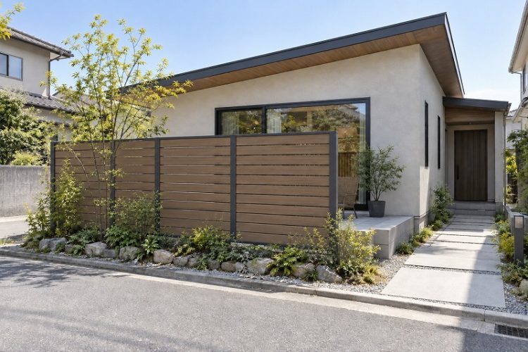 住まいのつくりに合わせて視線を整える外構