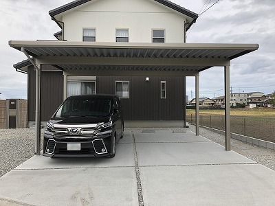 施工例 風に強い折板カーポート「Ｇ-1ss」を設置しました 浜松市