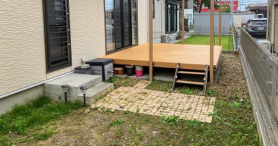 お庭の雑草対策！　コンクリート舗装で見た目もスッキリ！　施工例　浜松市