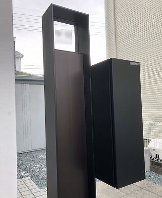 ポストを機能ポールに！スマートな外観に変身  浜松市 施工例