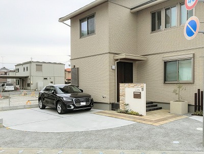 新築外構工事　駐車場コンクリート　シンプルプラン　浜松市