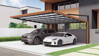 スタイリッシュでストレスフリーなカーポート　四国化成マイポートＮextワイドタイプ　浜松市