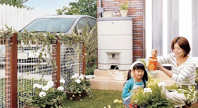 雨水タンクで節水＆防災対策　浜松市ハマニグリーンパーク