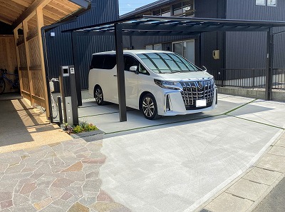 コンクリート目地　人工芝　施工例　浜松市